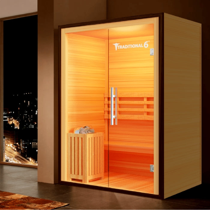 Traditional6 Indoor 2-Person Natural Hemlock Steam Sauna