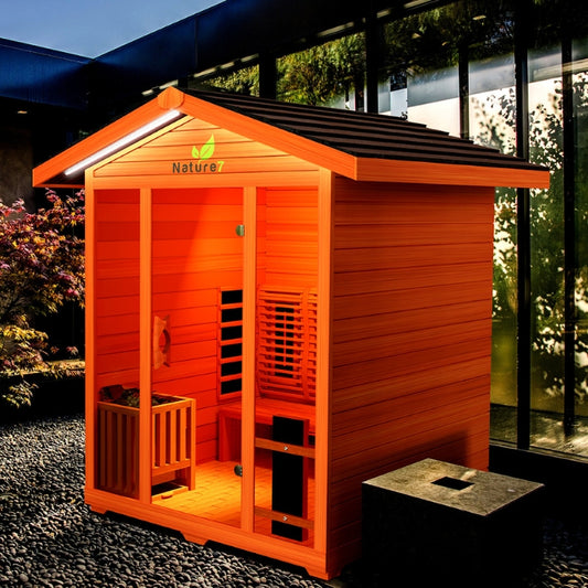 Nature7 Outdoor 4-Person Natural Red Cedar Hybrid Sauna
