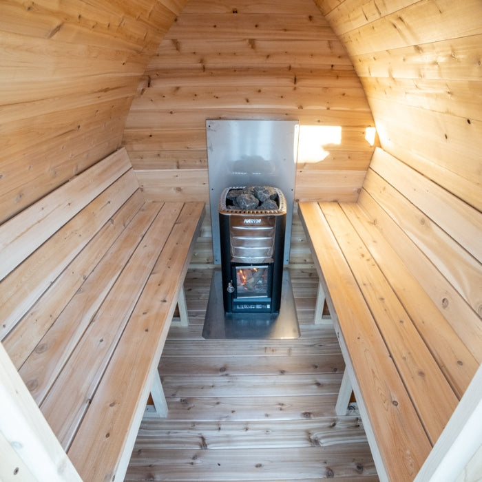 Traditional 4-Person Outdoor White Cedar MiniPOD Sauna