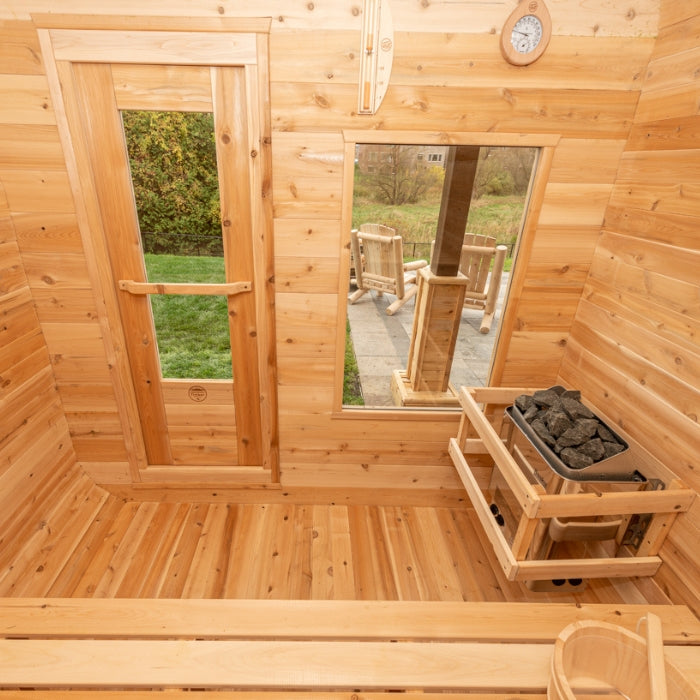 Traditional 4-Person Outdoor White Cedar Luna Sauna