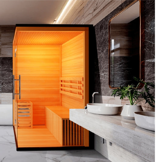 Traditional7 Indoor 3-Person Natural Hemlock Hybrid Sauna