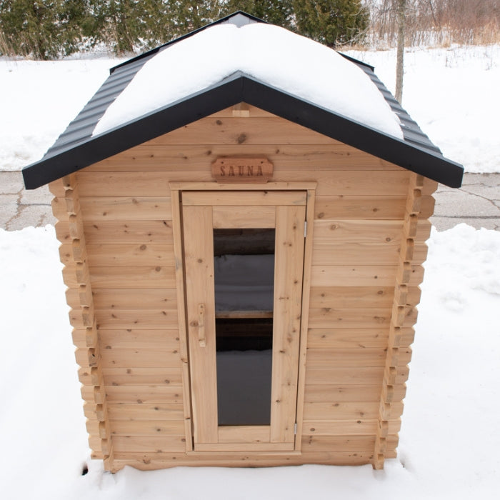 Traditional 3-Person Outdoor White Cedar Granby Cabin Sauna