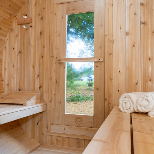 Serenity 4-Person Wood Burning Barrel Sauna Retreat