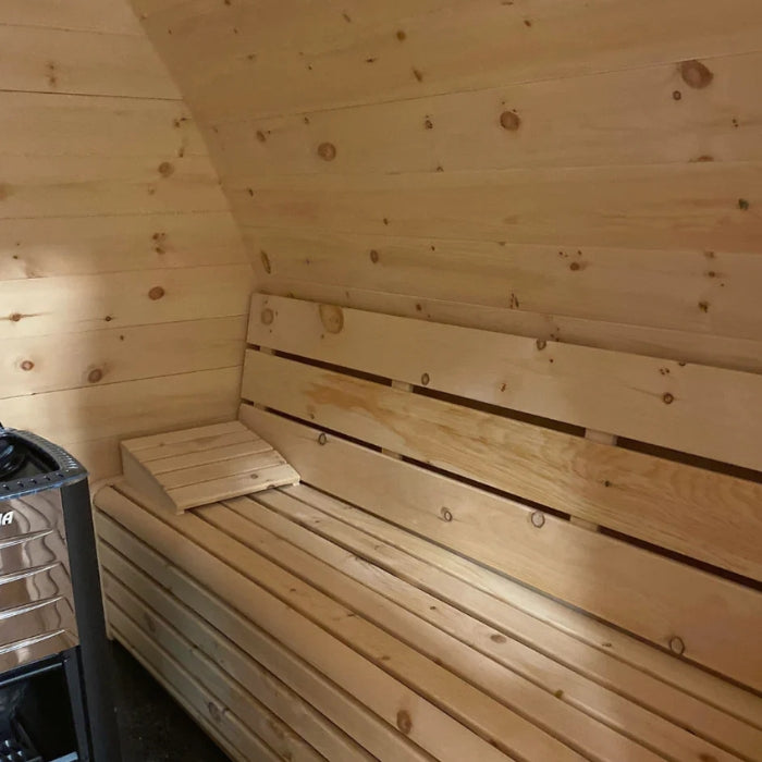 Traditional 8-Person Solid Wood 9' Outdoor XL Pod Sauna in Pine, White or Red Cedar