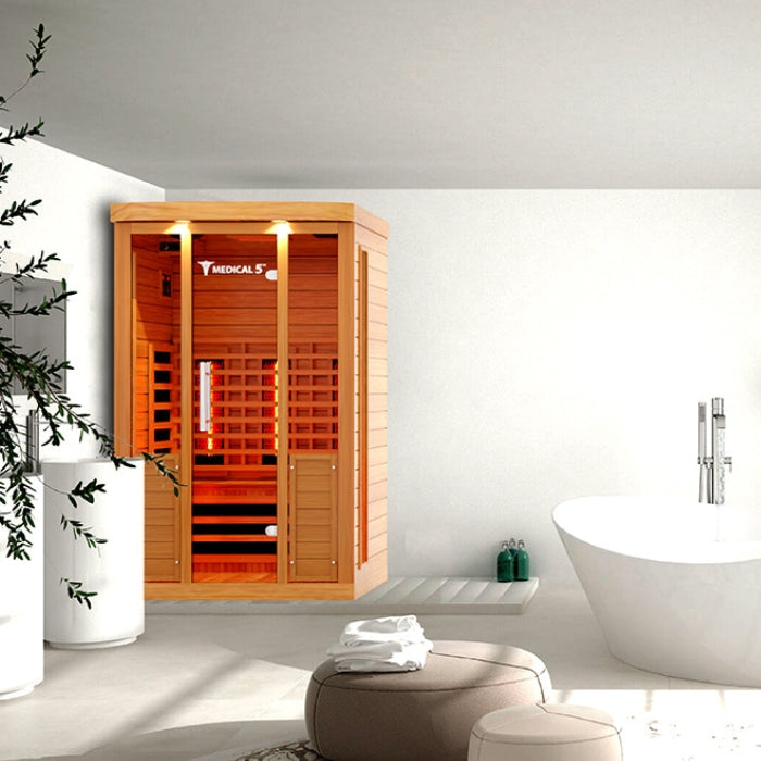 Medical5 Ultra Full Spectrum Infrared 3-Person Indoor Natural Hemlock Sauna