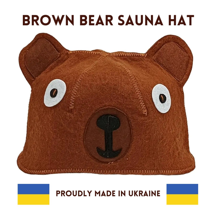Brown Bear Sauna Hat