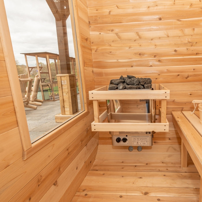 Traditional 4-Person Outdoor White Cedar Luna Sauna
