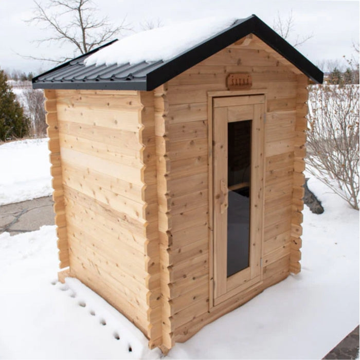 Traditional 3-Person Outdoor White Cedar Granby Cabin Sauna