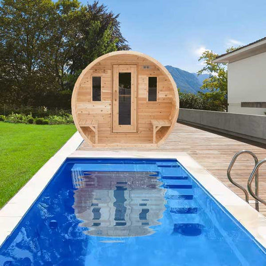 Elation 4-Person Electric Schooner Barrel Sauna Retreat