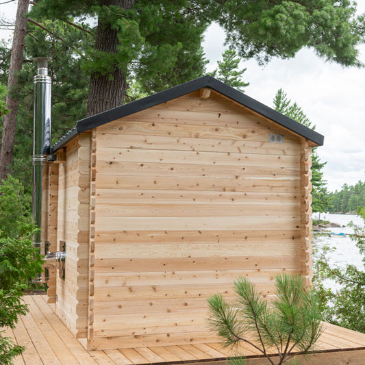 Georgian 6-Person Wood Burning Cabin Sauna Retreat with Porch