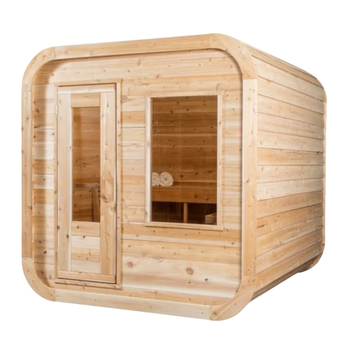 Traditional 4-Person Outdoor White Cedar Luna Sauna