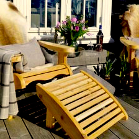 Red Cedar Adirondack Chairs + Foot Rests