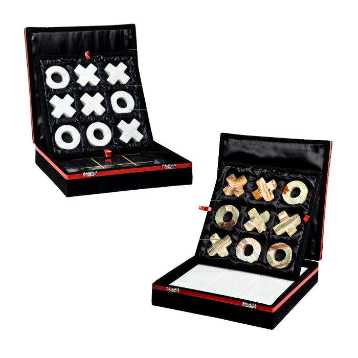 Onyx Marble Tic-Tac-Toe Game for inside the Sauna