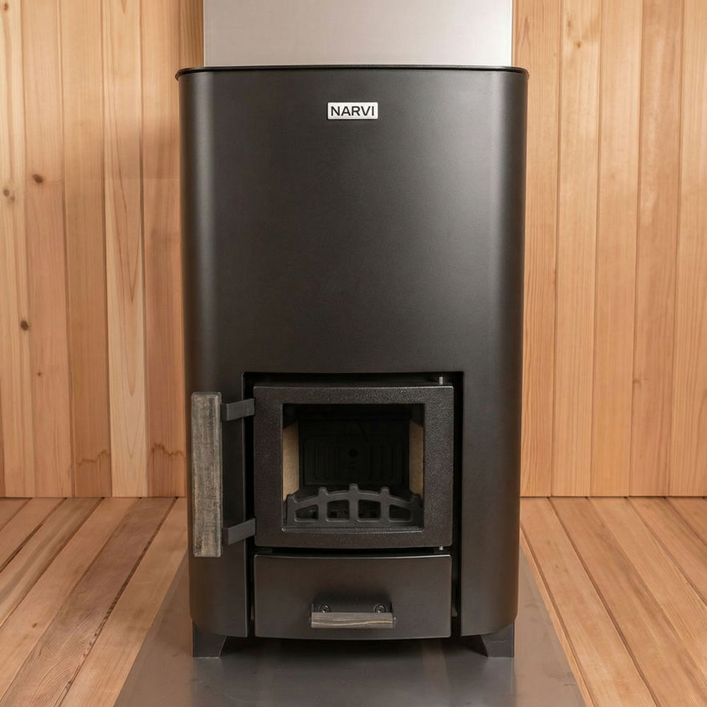 Complete NARVI NC 16 Wood-Burning Sauna Heater System with 3 Chimney Options