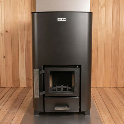 Complete NARVI NC 16 Wood-Burning Sauna Heater System with 3 Chimney Options