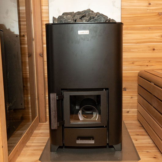 Classic Cabin Wood-Burning 6-Person Sauna with Changing Room