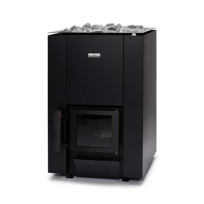 Complete NARVI Kaamos 20 Wood-Burning Sauna Heater System with 3 Chimney Options