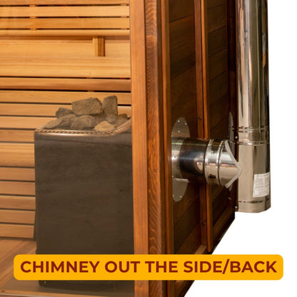 Complete NARVI NC 16 Wood-Burning Sauna Heater System with 3 Chimney Options