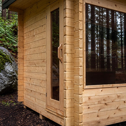 Avalon 6-8 Person Modern Cube Outdoor Cedar Sauna