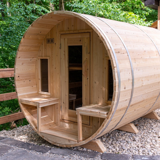 Tranquility 6-Person Electric Barrel Sauna Retreat