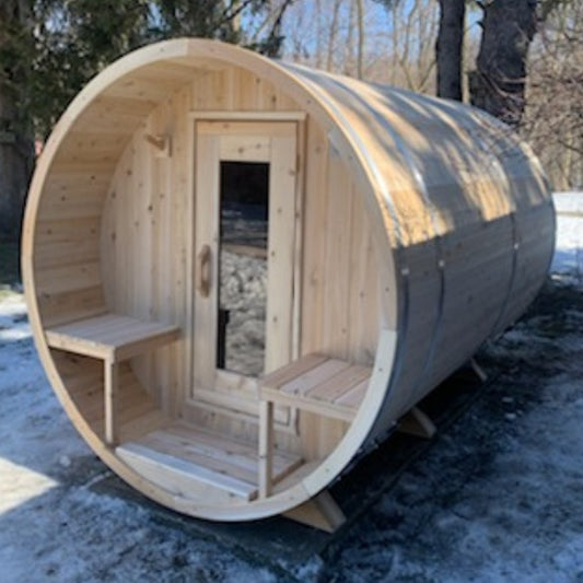Serenity 4-Person Electric Barrel Sauna Retreat