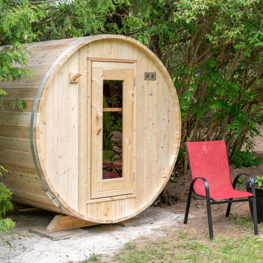 Harmony 4-Person Wood Burning Barrel Sauna Retreat