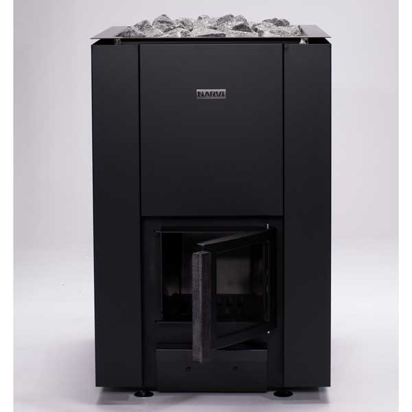 Complete NARVI Kaamos 20 Wood-Burning Sauna Heater System with 3 Chimney Options