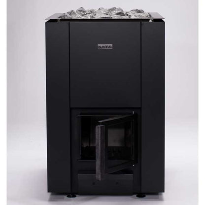 Complete NARVI Kaamos 20 Wood-Burning Sauna Heater System with 3 Chimney Options