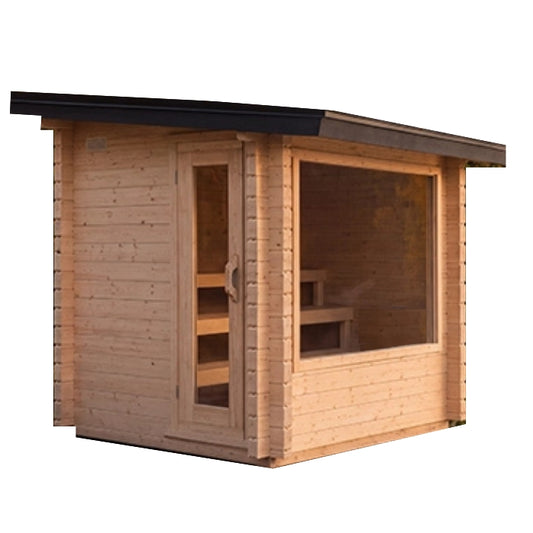 Avalon 3-4 Person Modern Cube Outdoor Cedar Sauna