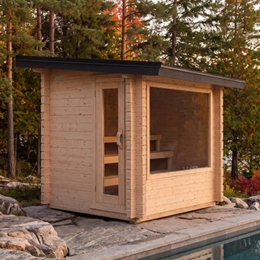 Modern Cube 6-8 Person Cedar Electric Boutique Sauna