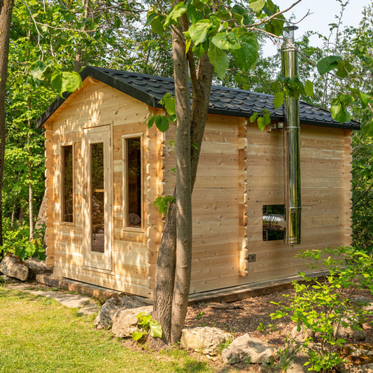 Georgian 6-Person Wood Burning Cabin Sauna Retreat with Changing Room