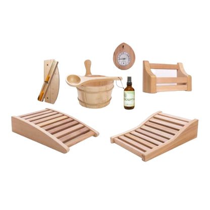 Natural Cedar Sauna Accessory Bundle