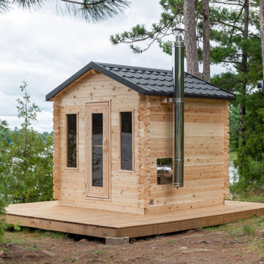 Georgian 6-Person Wood Burning Cabin Sauna Retreat