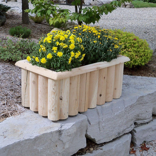 Set of Cedar Log Planters