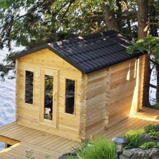 Georgian 6-Person Electric Cabin Sauna Retreat with Changing Room